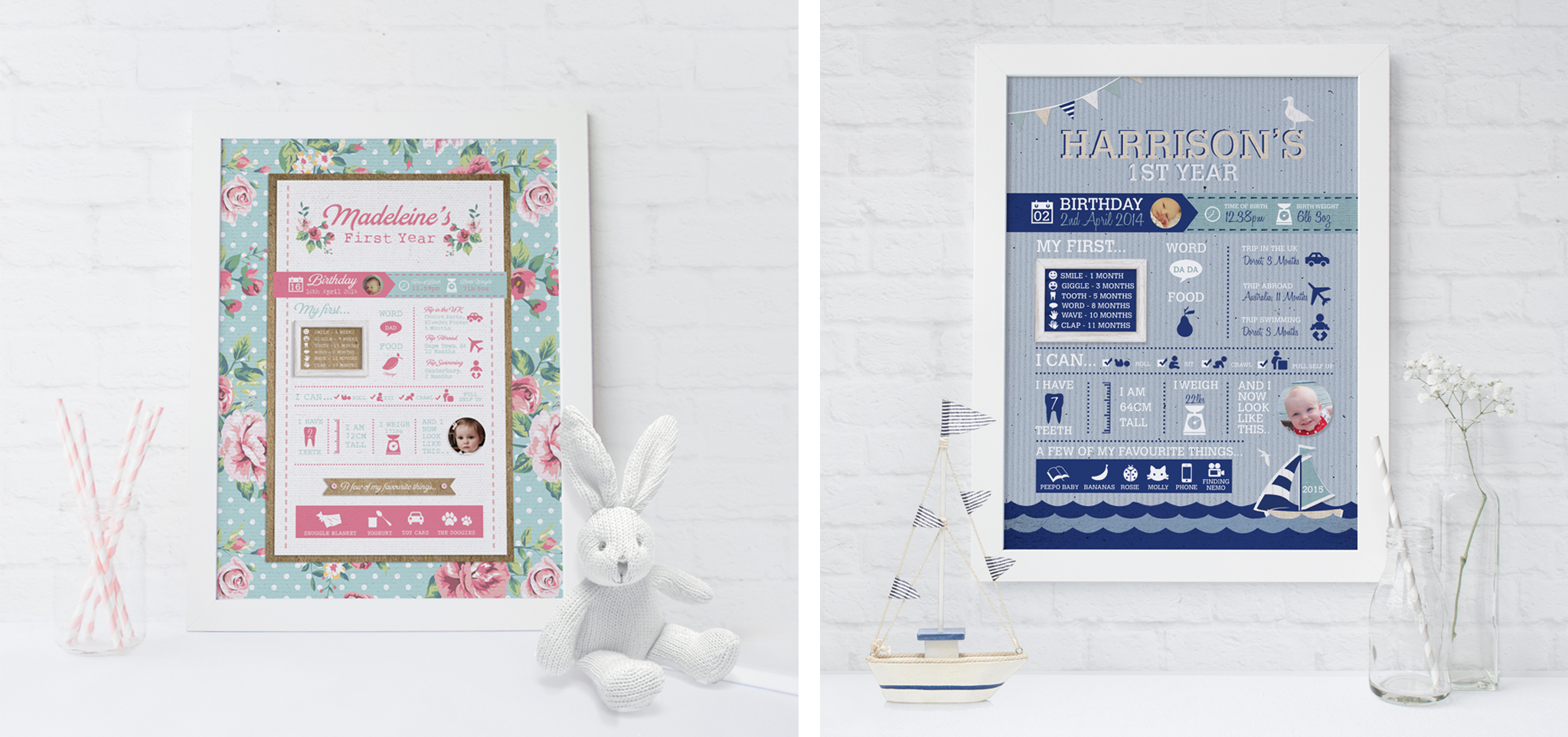 A Personalised Baby's First Year Print