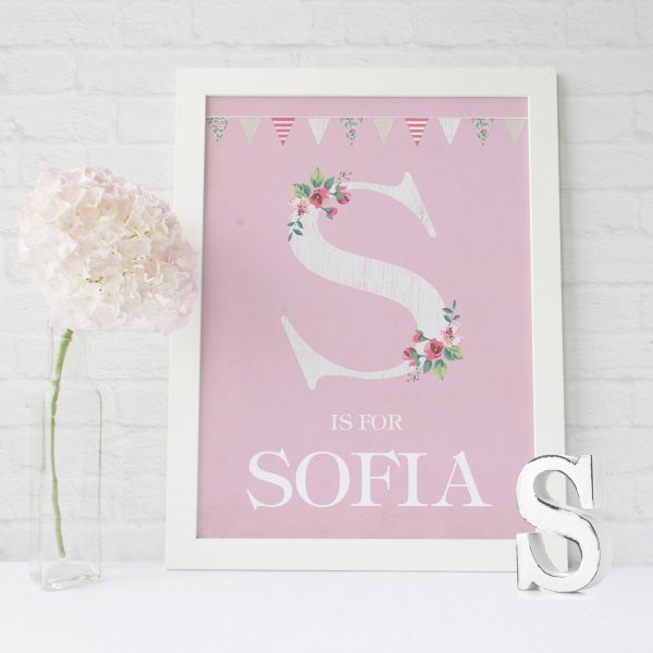 Shabby Chic Floral Name Print | Heart Invites | Beautiful Personalised Wedding Stationery
