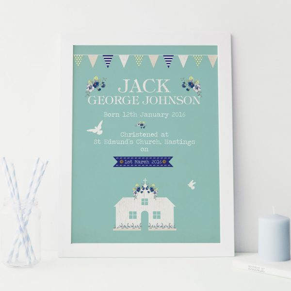 Christening Customised Print | Heart Invites | Beautiful Personalised Wedding Stationery