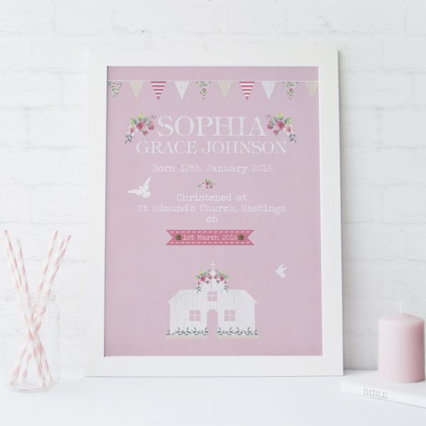 Christening Customised Print | Heart Invites | Beautiful Personalised Wedding Stationery