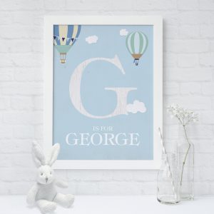 Childs Hot Air Balloon Print | Heart Invites | Beautiful Personalised Wedding Stationery