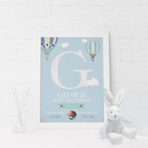 New Baby Initial Customised Print | Heart Invites | Beautiful Personalised Wedding Stationery
