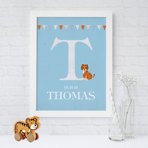 Tiger Initial Personalised Print | Heart Invites | Beautiful Personalised Wedding Stationery