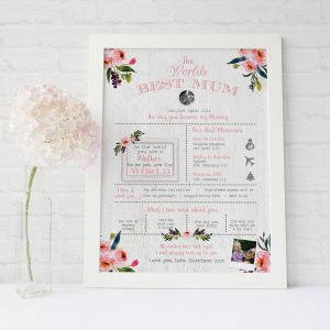 World's Best Mum Personalised Print | Heart Invites | Beautiful Personalised Wedding Stationery