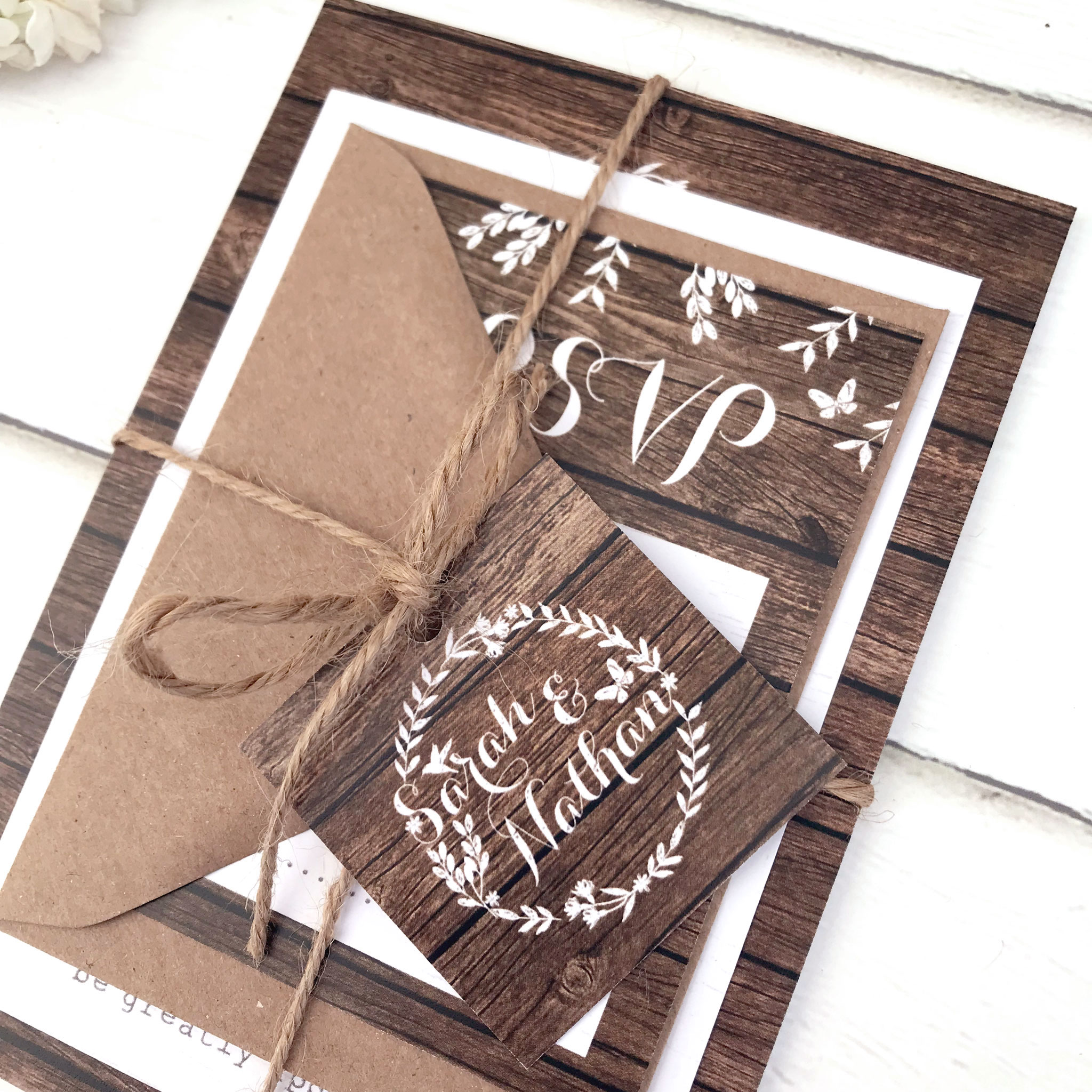 Rustic Barn Wedding Invitation | Heart Invites | Beautiful Personalised Wedding Stationery