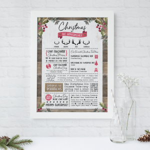 Personalised Christmas Family Traditions Print